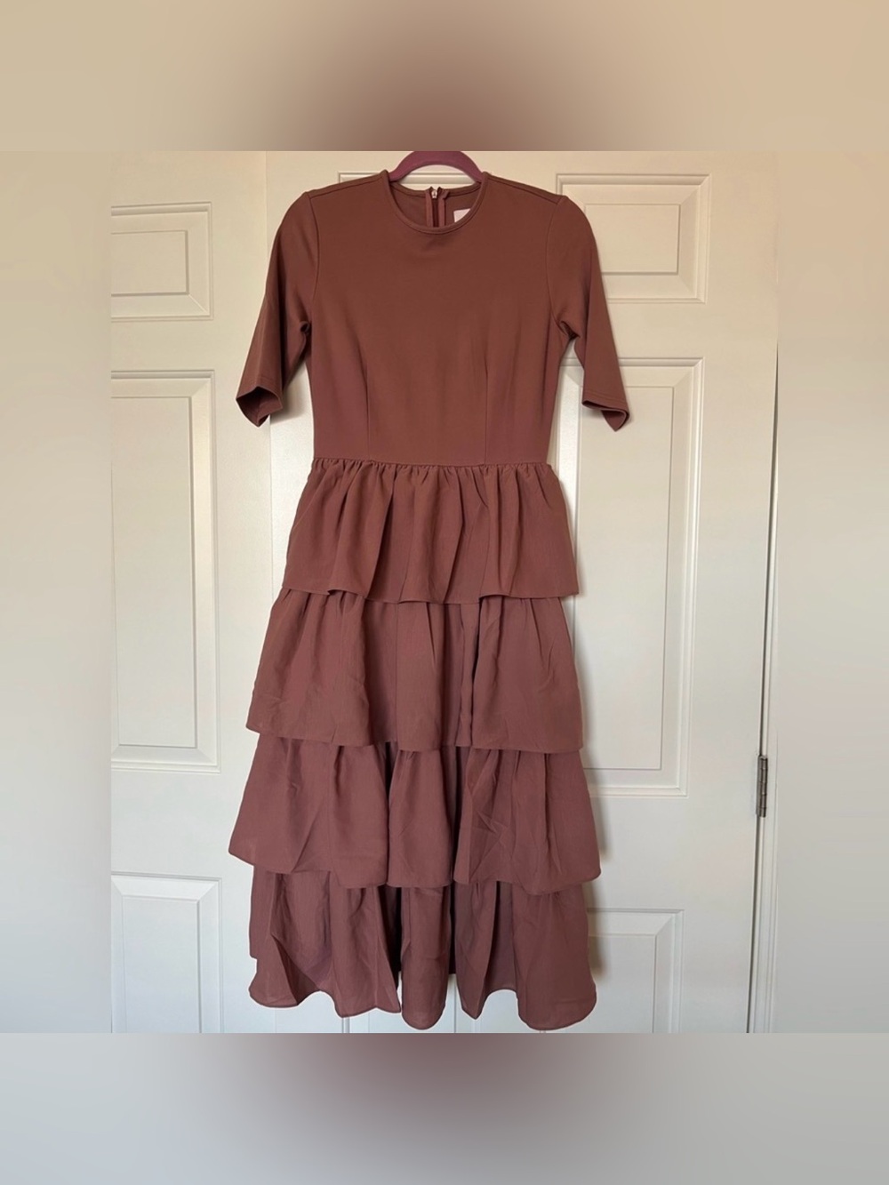 JessaKae Dusty Rose Tiered Dress